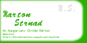 marton strnad business card